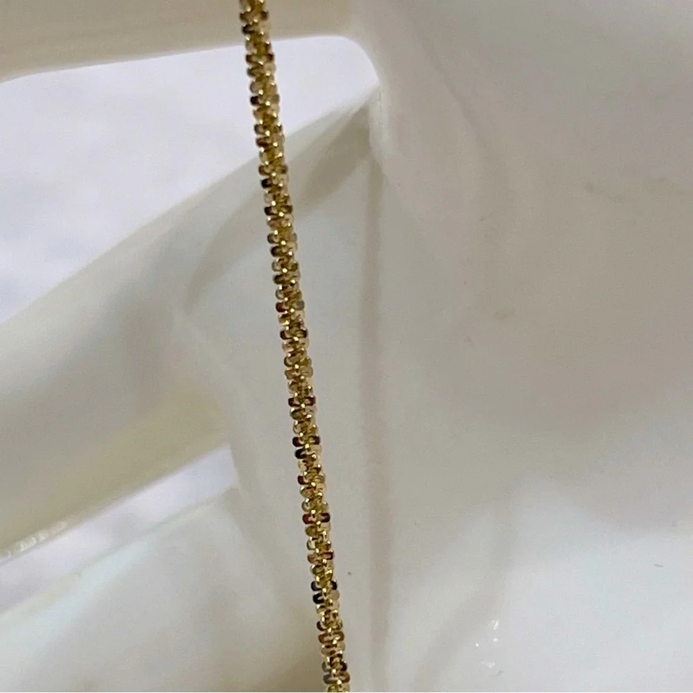 14K YG Sterling Silver 24” Italian Sparkle Chain
